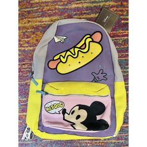 NWT Disney Parks Mickey Mouse Hot Dog Backpack Artist Series by Nanako Kanemitsu